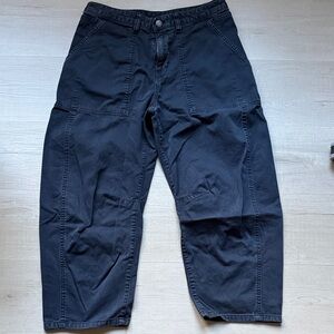 Gap - Mid Rise Twill Barrel Pants - Black, 6P